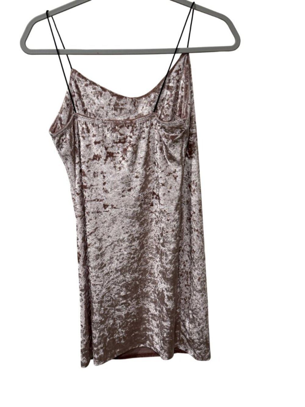 Polly & Esther Pink Velvet Slip Dress With Spaghetti Straps Size L - Picture 2 of 3